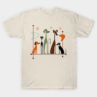 Retro Mid-Century Modern Dogs 50s 60s Style T-Shirt